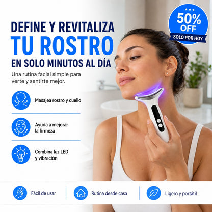 Masajeador Facial y Cuello LED Recargable