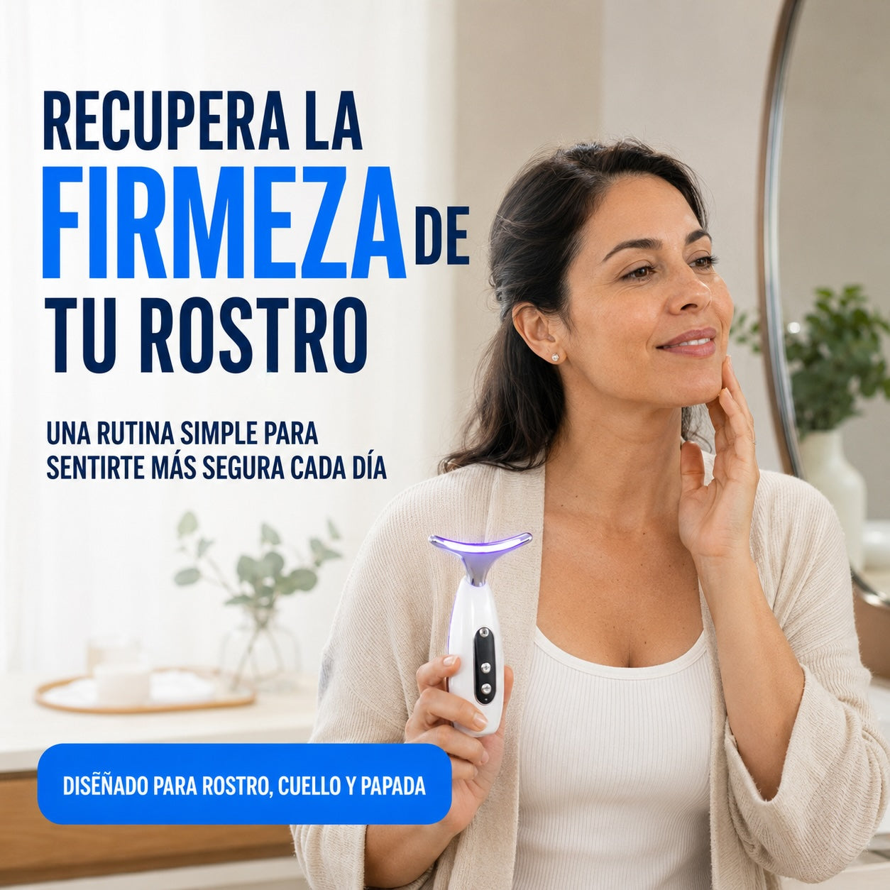 Masajeador Facial y Cuello LED Recargable