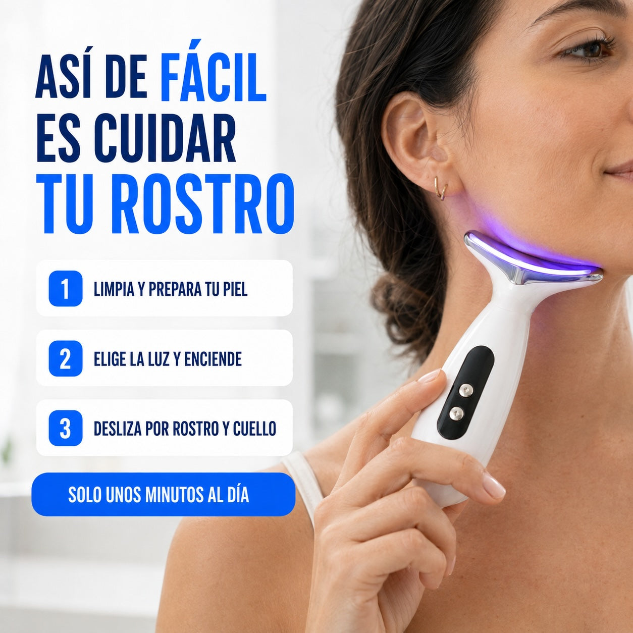 Masajeador Facial y Cuello LED Recargable