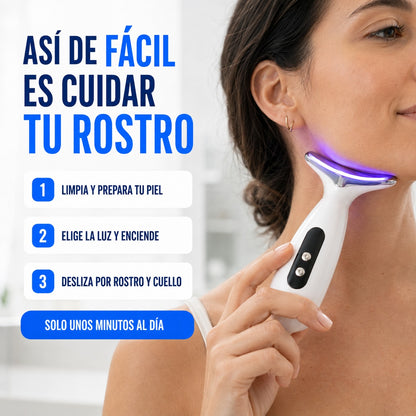 Masajeador Facial y Cuello LED Recargable