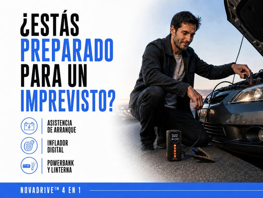 Kit de Emergencia Vehicular 4 en 1 | Partidor, Inflador, Powerbank y Linterna