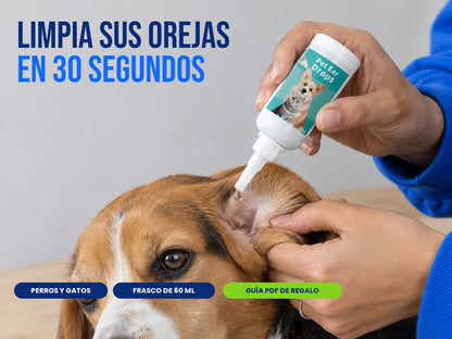 Limpia las orejas de tu perro en 30 segundos con gotas limpiadoras